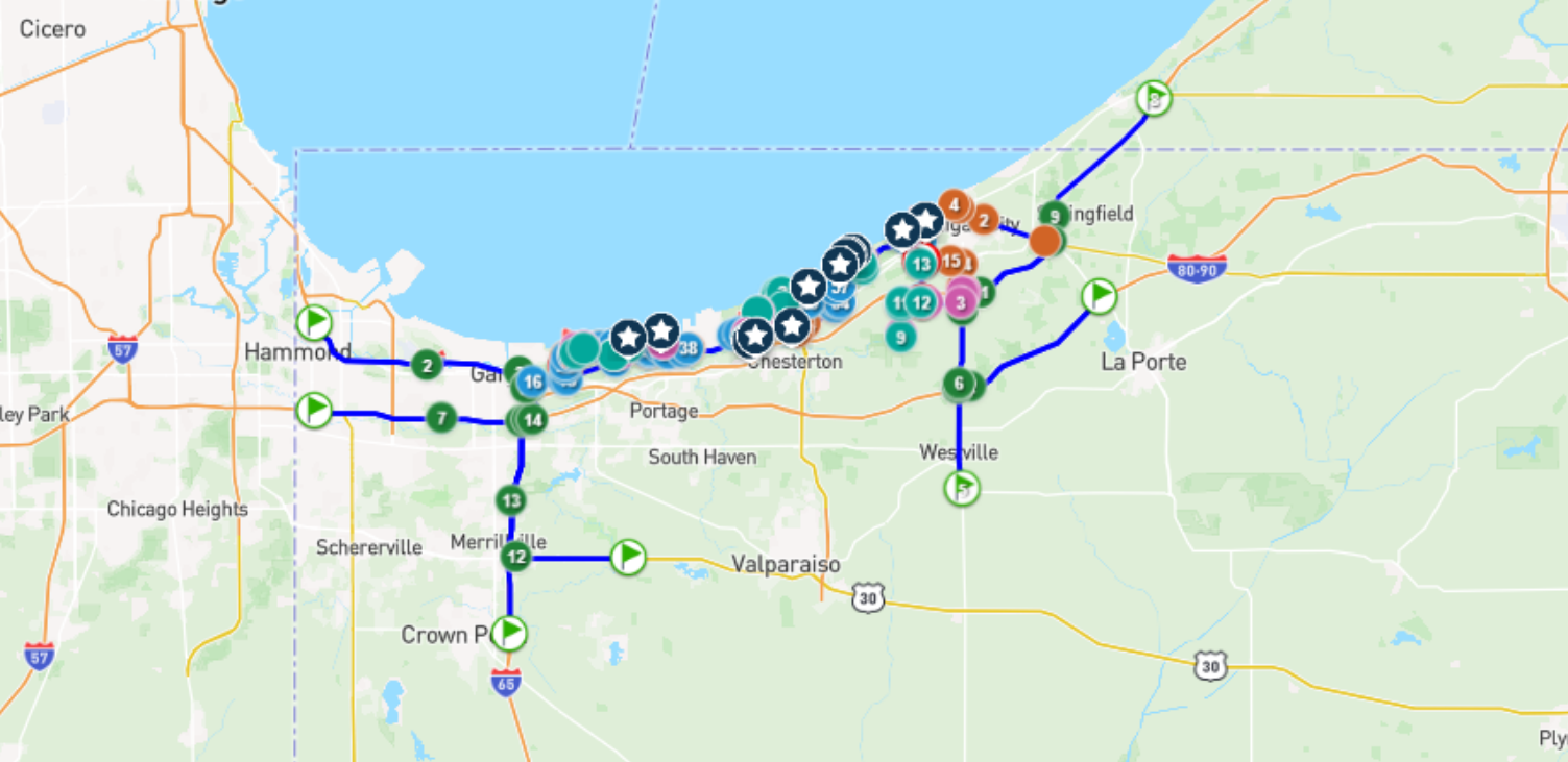 Tour route