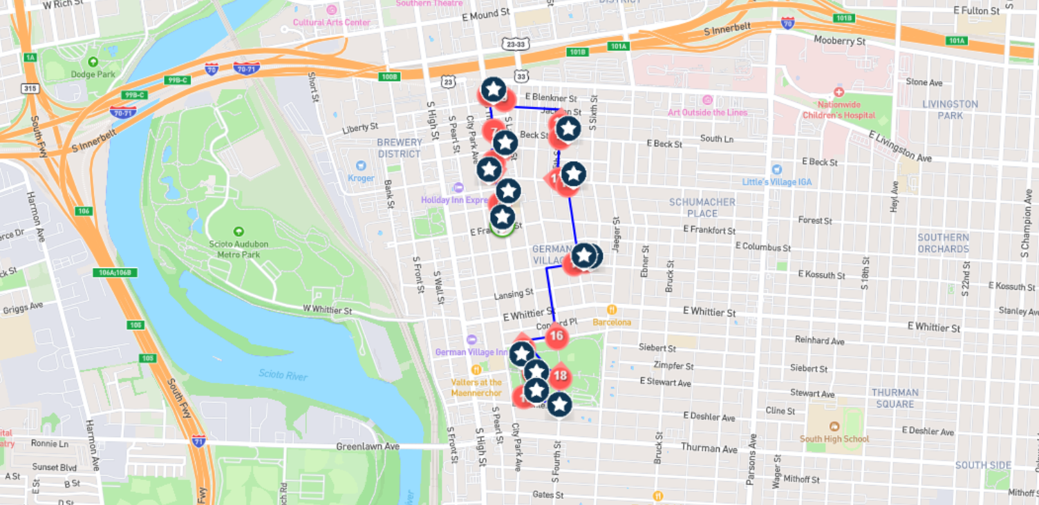 Tour route