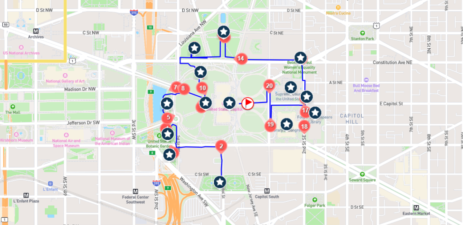 Tour route